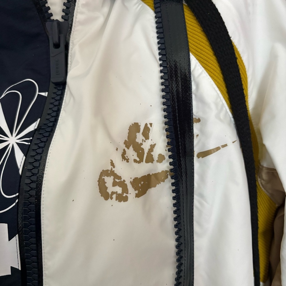 NIKE x SACAI sz XS Double Zip Jacket Windbreaker CD6297 White Navy - Picture 6 of 15